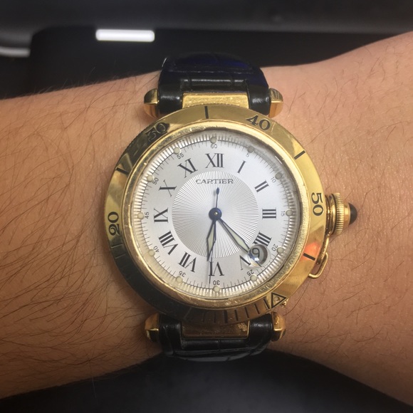 Pasha de Cartier - Authentic 18k Gold With Grid - Picture 2 of 6